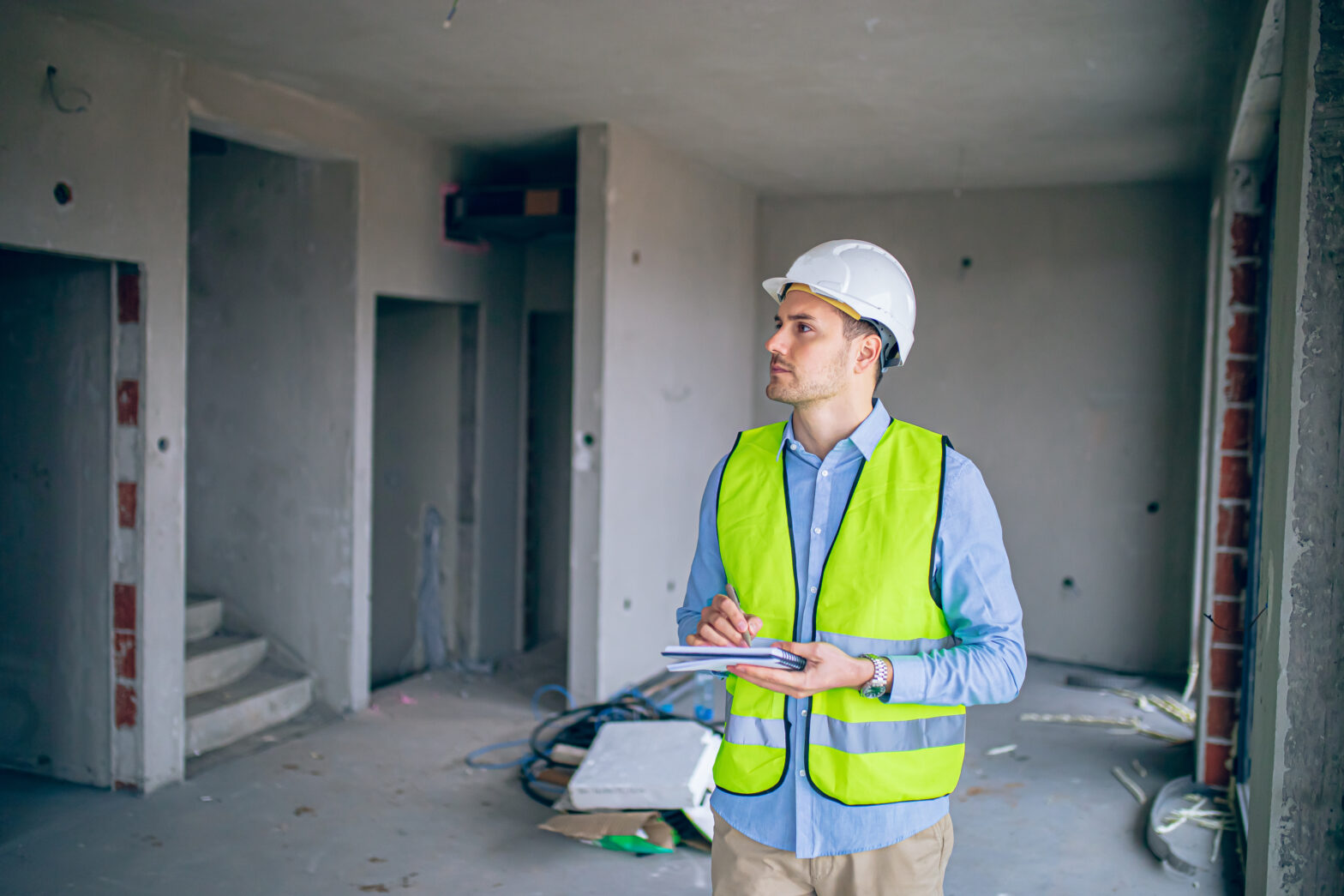 Inspector on construction site